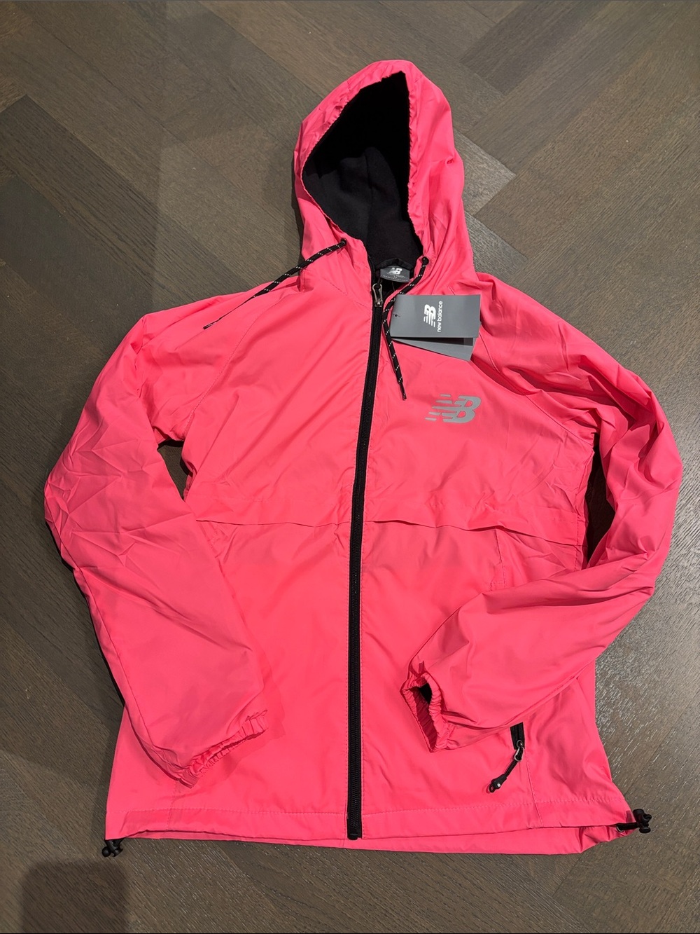 New Balance Women's Bright Pink Hooded Windbreaker Jacket